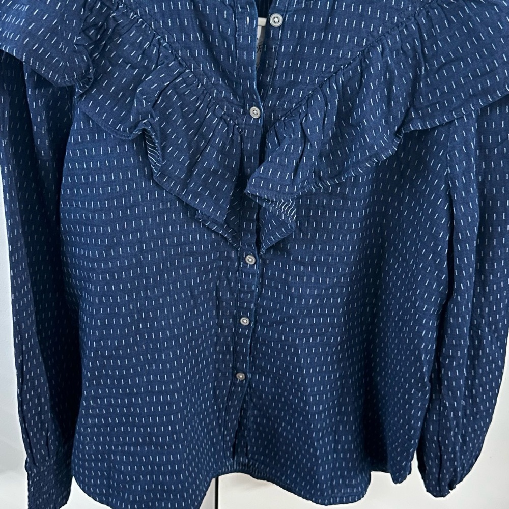 Ruffled Navy Blouse